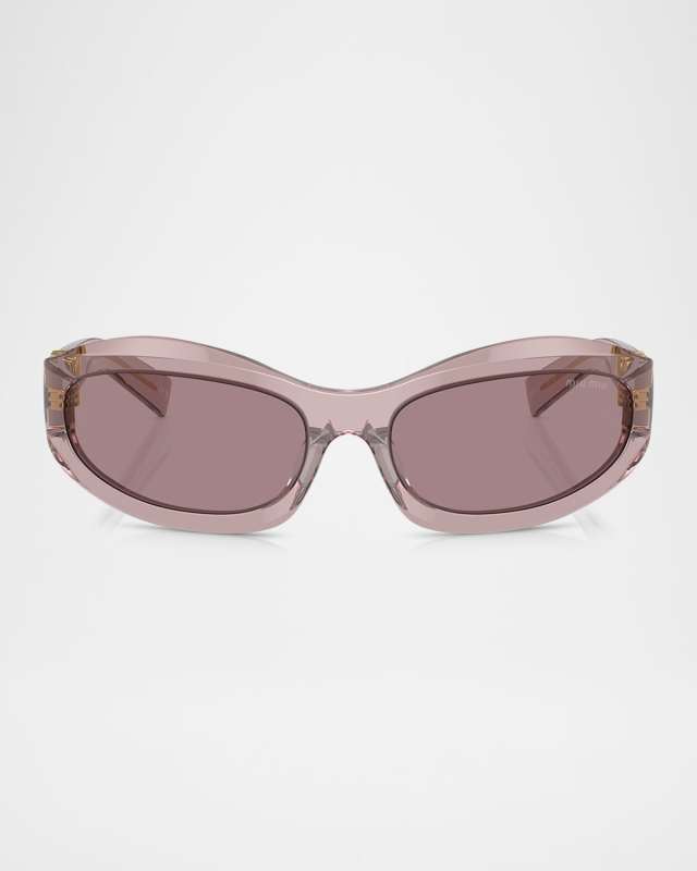 14ZSF Logo Oval Acetate Sunglasses